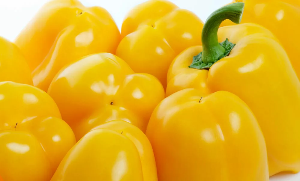 Yellow bell peppers.