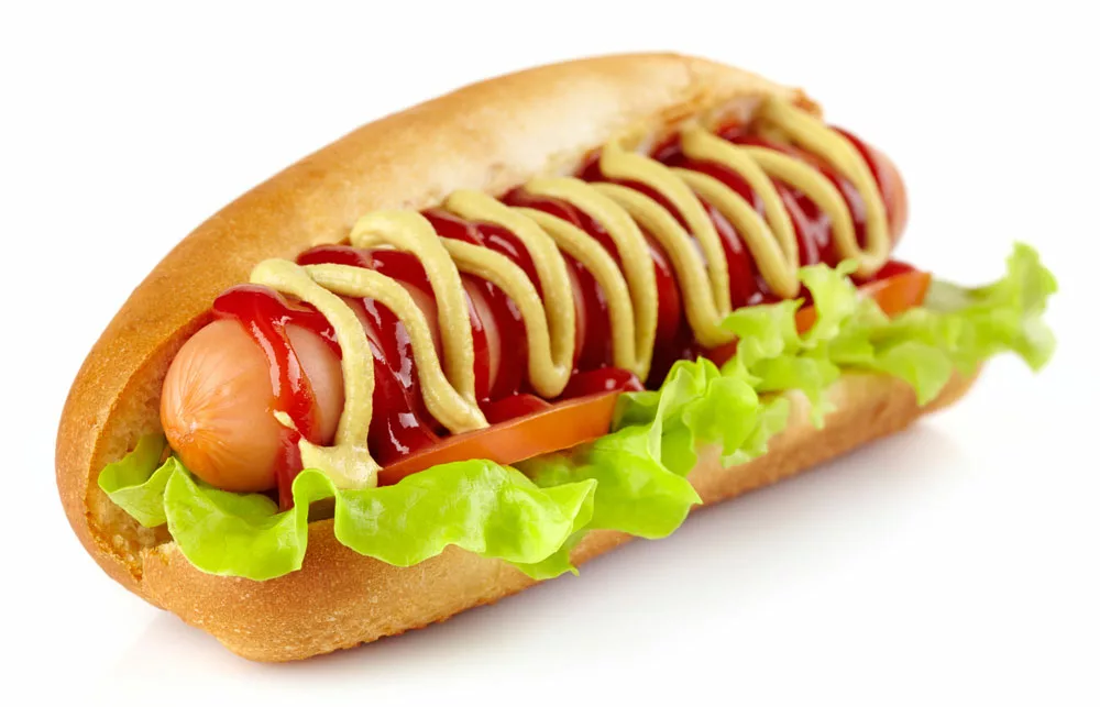 A hot dog.