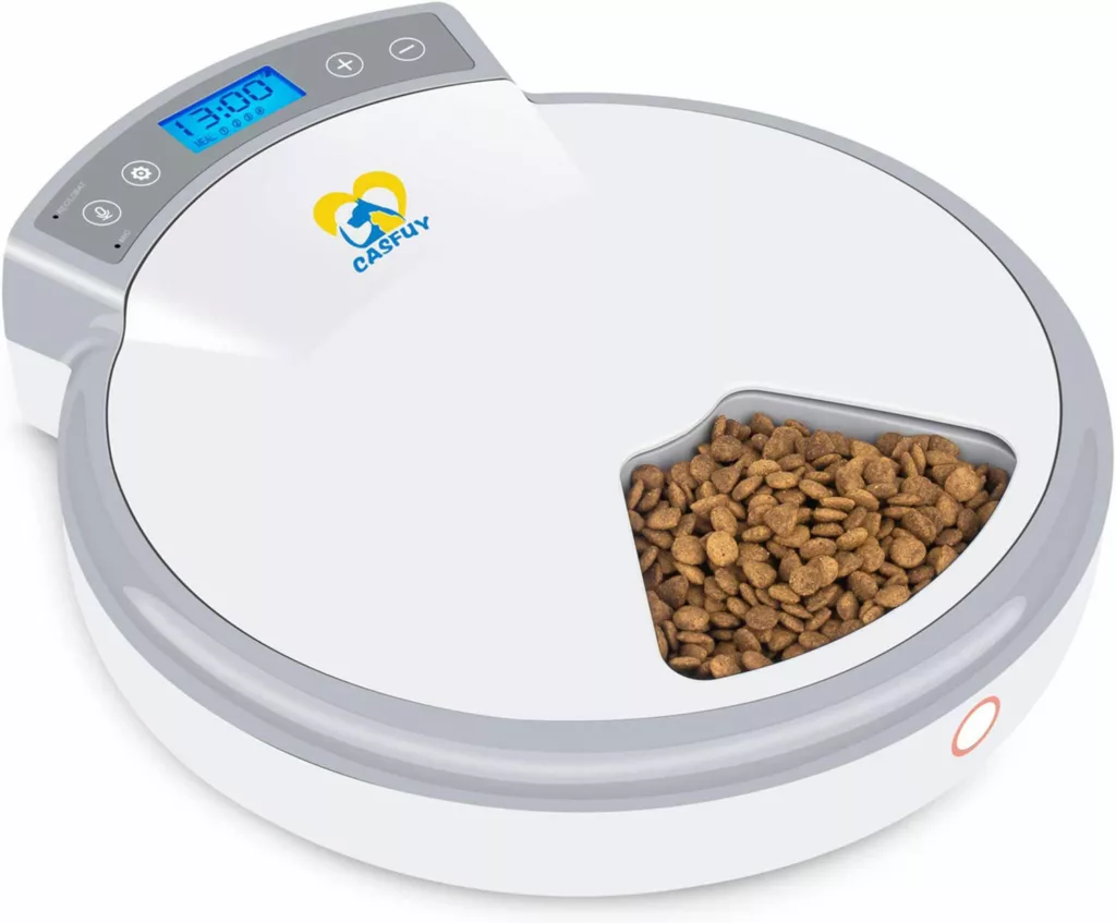 Casfuy 5-Meals Automatic Pet Feeder