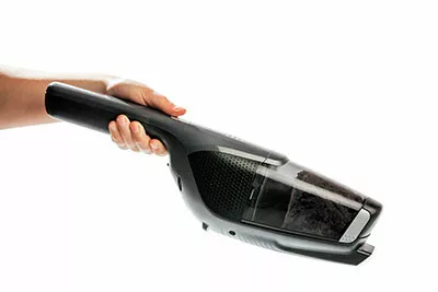 A handheld vacuum cleaner.