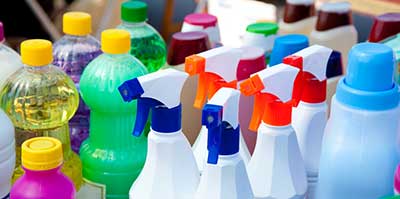 Chemical products for domestic cleaning.